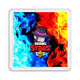 Магнит 55*55 с принтом BRAWL STARS MORTIS в Петрозаводске, Пластик | Размер: 65*65 мм; Размер печати: 55*55 мм | bibi | brawl stars | brock | bull | crow | dinomike | el primo | leon | mobile game | nita | poko | rirochet | stars | tara | бравл стар | ворон | леон | мобильные игры