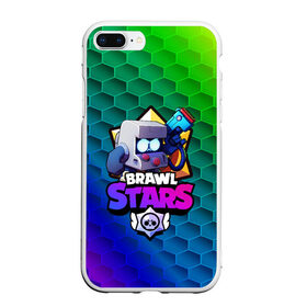 Чехол для iPhone 7Plus/8 Plus матовый с принтом BRAWL STARS 8-BIT в Петрозаводске, Силикон | Область печати: задняя сторона чехла, без боковых панелей | 8 bit | bibi | brawl stars | brock | bull | crow | dinomike | el primo | leon | mobile game | nita | poko | ricochet | stars | tara | бравл старс | ворон | леон | мобильные игры