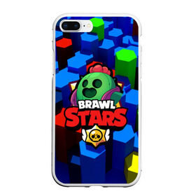 Чехол для iPhone 7Plus/8 Plus матовый с принтом BRAWL STARS SPIKE в Петрозаводске, Силикон | Область печати: задняя сторона чехла, без боковых панелей | 8 bit | bibi | brawl stars | brock | bull | crow | dinomike | el primo | leon | mobile game | nita | poko | ricochet | stars | tara | бравл старс | ворон | леон | мобильные игры