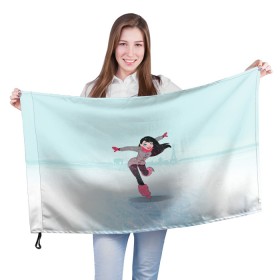 Флаг 3D с принтом Фигурное катание в Петрозаводске, 100% полиэстер | плотность ткани — 95 г/м2, размер — 67 х 109 см. Принт наносится с одной стороны | figure skating | коньки | конькобежный спорт | фигурное катание