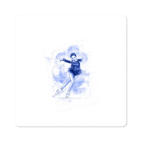 Магнит виниловый Квадрат с принтом Фигурное катание в Петрозаводске, полимерный материал с магнитным слоем | размер 9*9 см, закругленные углы | figure skating | коньки | конькобежный спорт | фигурное катание