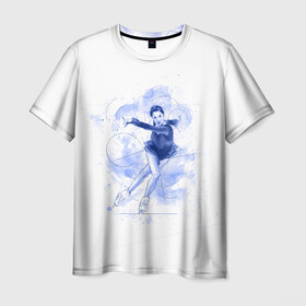 Мужская футболка 3D с принтом Фигурное катание в Петрозаводске, 100% полиэфир | прямой крой, круглый вырез горловины, длина до линии бедер | figure skating | коньки | конькобежный спорт | фигурное катание