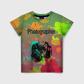 Детская футболка 3D с принтом Фотограф в Петрозаводске, 100% гипоаллергенный полиэфир | прямой крой, круглый вырез горловины, длина до линии бедер, чуть спущенное плечо, ткань немного тянется | искусство | фото | фотоаппарат | фотограф | фотография | хобби