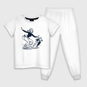 Детская пижама хлопок с принтом катание на льду в Петрозаводске, 100% хлопок |  брюки и футболка прямого кроя, без карманов, на брюках мягкая резинка на поясе и по низу штанин
 | зимний спорт | катание на льду | коньки | конькобежный спорт | фигурное катание
