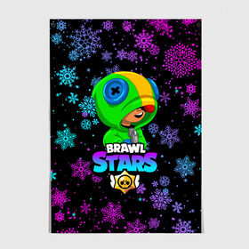 Постер с принтом BRAWL STARS НОВОГОДНИЙ в Петрозаводске, 100% бумага
 | бумага, плотность 150 мг. Матовая, но за счет высокого коэффициента гладкости имеет небольшой блеск и дает на свету блики, но в отличии от глянцевой бумаги не покрыта лаком | brawl stars | brawl stars новогодний | christmas | crow | leon | leon shark | new year | shark | stars | акула | ворон | леон | леон акула | новогодний | новый год | спайк