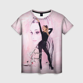 Женская футболка 3D с принтом Ariana Grande в Петрозаводске, 100% полиэфир ( синтетическое хлопкоподобное полотно) | прямой крой, круглый вырез горловины, длина до линии бедер | ariana | grande | автор | ариана | гранде | музыкальный | певица | песен | продюсер