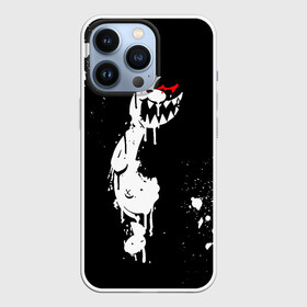Чехол для iPhone 13 Pro с принтом Монокума белые брызги в Петрозаводске,  |  | danganronpa | eye | monokuma | paint | аватар | антагонист | брызги | глаз | игрушка | краска | медведь | монокума | мягкая | панда | потёки | робот