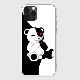 Чехол для iPhone 12 Pro с принтом MONOKUMA сидит  в Петрозаводске, силикон | область печати: задняя сторона чехла, без боковых панелей | danganronpa | eye | monokuma | аватар | антагонист | глаз | игрушка | медведь | монокума | мягкая | панда | робот