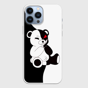 Чехол для iPhone 13 Pro Max с принтом MONOKUMA сидит в Петрозаводске,  |  | Тематика изображения на принте: danganronpa | eye | monokuma | аватар | антагонист | глаз | игрушка | медведь | монокума | мягкая | панда | робот