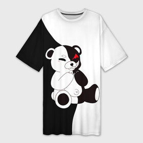 Платье-футболка 3D с принтом MONOKUMA сидит в Петрозаводске,  |  | danganronpa | eye | monokuma | аватар | антагонист | глаз | игрушка | медведь | монокума | мягкая | панда | робот