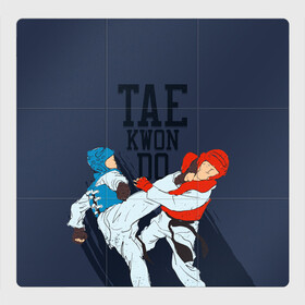 Магнитный плакат 3Х3 с принтом Taekwondo в Петрозаводске, Полимерный материал с магнитным слоем | 9 деталей размером 9*9 см | taekwondo | восточные единоборства | единоборства | теквондо | тхэквондо | тэквондо