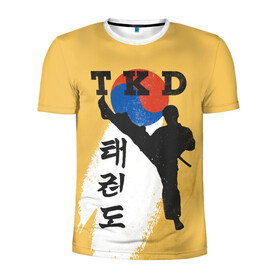 Мужская футболка 3D спортивная с принтом TKD в Петрозаводске, 100% полиэстер с улучшенными характеристиками | приталенный силуэт, круглая горловина, широкие плечи, сужается к линии бедра | taekwondo | восточные единоборства | единоборства | теквондо | тхэквондо | тэквондо