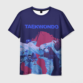 Мужская футболка 3D с принтом Taekwondo в Петрозаводске, 100% полиэфир | прямой крой, круглый вырез горловины, длина до линии бедер | Тематика изображения на принте: taekwondo | восточные единоборства | единоборства | теквондо | тхэквондо | тэквондо