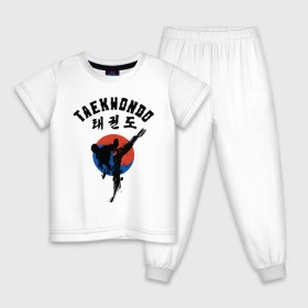 Детская пижама хлопок с принтом Taekwondo в Петрозаводске, 100% хлопок |  брюки и футболка прямого кроя, без карманов, на брюках мягкая резинка на поясе и по низу штанин
 | taekwondo | восточные единоборства | единоборства | теквондо | тхэквондо | тэквондо