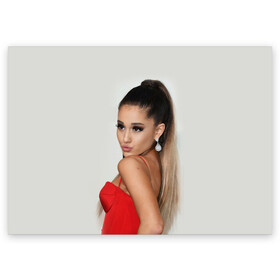 Поздравительная открытка с принтом Ariana Grande (Ариана Гранде) в Петрозаводске, 100% бумага | плотность бумаги 280 г/м2, матовая, на обратной стороне линовка и место для марки
 | ariana grande | актриса | американская певица | ариана | ариана гранде | гранде | девушка | музыка | певица | песни | продюсер