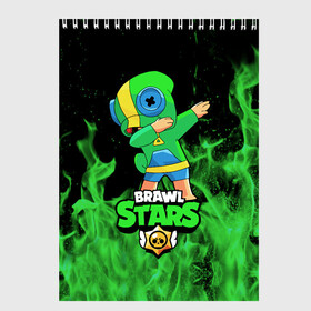 Скетчбук с принтом Brawl Stars Leon Dab в Петрозаводске, 100% бумага
 | 48 листов, плотность листов — 100 г/м2, плотность картонной обложки — 250 г/м2. Листы скреплены сверху удобной пружинной спиралью | Тематика изображения на принте: brawl | computer | dab | dance | game | gesture | hero | leon | main | moba | stars | герой | главный | даб | драки | жест | звезды | игра | компьютерная | лев | моба | танец