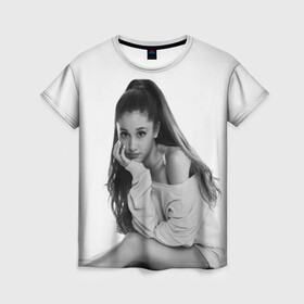 Женская футболка 3D с принтом Ariana Grande (Ариана Гранде) в Петрозаводске, 100% полиэфир ( синтетическое хлопкоподобное полотно) | прямой крой, круглый вырез горловины, длина до линии бедер | ariana grande | актриса | американская певица | ариана | ариана гранде | гранде | девушка | музыка | певица | песни | продюсер