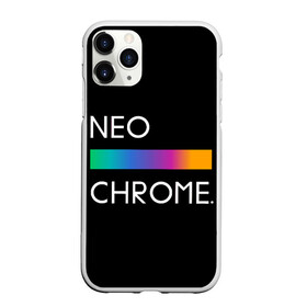 Чехол для iPhone 11 Pro матовый с принтом NEO CHROME в Петрозаводске, Силикон |  | Тематика изображения на принте: rgb | контрастный | круг | металл | мудрость | мысль | надпись | палитра | радуга | радужный | символ | сфера | текст | фраза | цветной | яркий