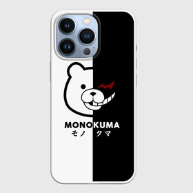 Чехол для iPhone 13 Pro с принтом _Monokuma_ в Петрозаводске,  |  | Тематика изображения на принте: anime | character | dangan ronpa | kawai | manga | аниме | анимэ | глаз | данганронпа | двухцветная | директор | злодей | из | изображение | кавай | крутой | лицо | манга | медведь | милый | мишка | на груди | необычный | нос