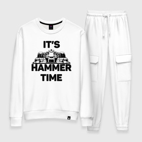 Женский костюм хлопок с принтом Its hammer time в Петрозаводске, 100% хлопок | на свитшоте круглая горловина, мягкая резинка по низу. Брюки заужены к низу, на них два вида карманов: два 