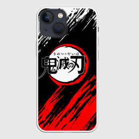 Чехол для iPhone 13 mini с принтом Kimetsu no Yaiba белокрасные полосы в Петрозаводске,  |  | demon slayer | demon slayer: kimetsu no yaiba | kimetsu | kimetsu no yaiba | nezuko | slayer | tanjiro | клинок рассекающий демонов | незуко | танджиро | шинобу кочо