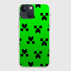 Чехол для iPhone 13 mini с принтом MINECRAFT в Петрозаводске,  |  | block | criper | cube | minecraft | pixel | блок | геометрия | крафт | крипер | кубики | майнкрафт | пиксели