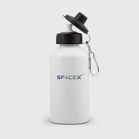 Бутылка спортивная с принтом SpaceX в Петрозаводске, металл | емкость — 500 мл, в комплекте две пластиковые крышки и карабин для крепления | space | spacex | tesla | астрономия | илон маск | космонавт | космос | прикольная надпись | спэйс икс