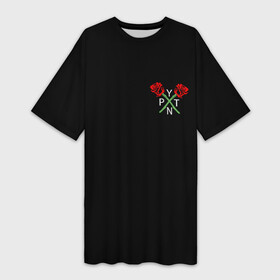 Платье-футболка 3D с принтом PAYTON MOORMEIER (НА СПИНЕ) в Петрозаводске,  |  | flower | payton moormeier | roses | tiktok | автограф payton | блогер | пейтон | пейтон моормиер | розы | тикток | тиктокер | цветы | ютубер