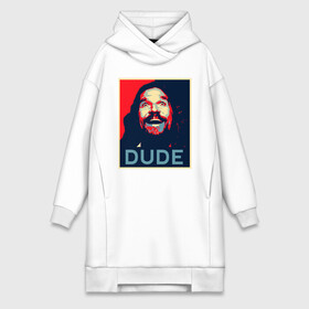 Платье-худи хлопок с принтом Dude Libowski в Петрозаводске,  |  | 2020 | abide | art | big lebowski | dude | english | film | movie | poster | retro | tr | актёр | америка | английский | арт | большой лебовски | братья | год | джефф бриджес | звёзды | кино | лебовский | леон | на английском | надпись