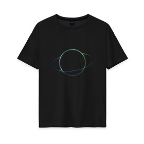 Женская футболка хлопок Oversize с принтом Планета в Петрозаводске, 100% хлопок | свободный крой, круглый ворот, спущенный рукав, длина до линии бедер
 | planet | space | астрономия | звезда | звёзды | космос | орбита | планета