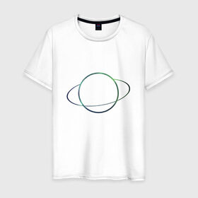 Мужская футболка хлопок с принтом Планета в Петрозаводске, 100% хлопок | прямой крой, круглый вырез горловины, длина до линии бедер, слегка спущенное плечо. | planet | space | астрономия | звезда | звёзды | космос | орбита | планета