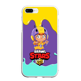 Чехол для iPhone 7Plus/8 Plus матовый с принтом BRAWL STARS BEA в Петрозаводске, Силикон | Область печати: задняя сторона чехла, без боковых панелей | bea | bibi | brawl stars | colt | crow | el brown | leon | leon shark | max | nita | sally leon | shark | акула | беа | берли | биби | бравл старс | браун | ворон | кольт | леон | леон акула | макс | нита | шелли