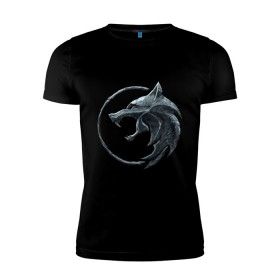 Мужская футболка премиум с принтом The Witcher logo в Петрозаводске, 92% хлопок, 8% лайкра | приталенный силуэт, круглый вырез ворота, длина до линии бедра, короткий рукав | 