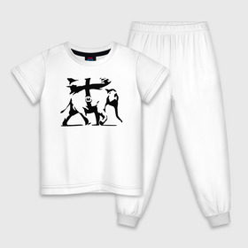 Детская пижама хлопок с принтом Слон - Banksy в Петрозаводске, 100% хлопок |  брюки и футболка прямого кроя, без карманов, на брюках мягкая резинка на поясе и по низу штанин
 | Тематика изображения на принте: 