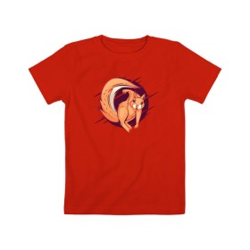 Детская футболка хлопок с принтом Злая Белочка в Петрозаводске, 100% хлопок | круглый вырез горловины, полуприлегающий силуэт, длина до линии бедер | angry | squirrel | wild | белка | белки | белочки | дикая | злая