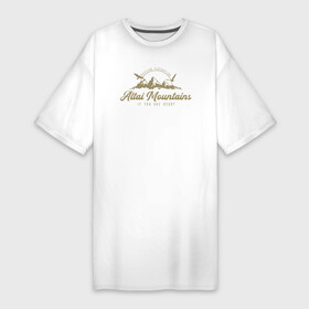 Платье-футболка хлопок с принтом Алтай Gold Classic в Петрозаводске,  |  | 22 регион | алтай | алтайский край | альпинизм | барнаул | горы | патриот | природа | регион 22 | россия | рф | сибирь | туризм | урал