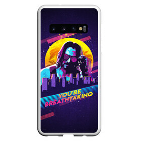 Чехол для Samsung Galaxy S10 с принтом You Are Breathtaking! в Петрозаводске, Силикон | Область печати: задняя сторона чехла, без боковых панелей | breathtaking | cyber | cyberpunk | cyberpunk2077 | keanu reeves | киану | киану ривз | киберпанк | киберпанк 2077 | ретро | ривз