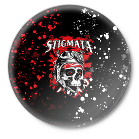 Значок с принтом Stigmata | Стигмата (Z) в Петрозаводске,  металл | круглая форма, металлическая застежка в виде булавки | music | rock | stigmata | альтернатива | музыка | рок | стигмата | тарас уманскии