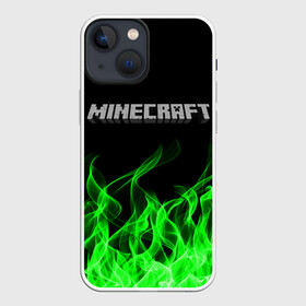 Чехол для iPhone 13 mini с принтом MINECRAFT FIRE в Петрозаводске,  |  | block | creeper | cube | minecraft | pixel | блок | геометрия | крафт | крипер | кубики | майнкрафт | пиксели