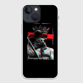 Чехол для iPhone 13 mini с принтом Король в Петрозаводске,  |  | античный | для мужчин | для парней | король | корона | красный | мистика | модный | мужской | мужчина | рок | статуя | темный