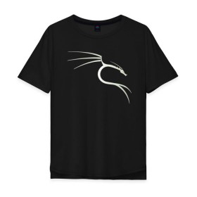Мужская футболка хлопок Oversize с принтом Kali Linux в Петрозаводске, 100% хлопок | свободный крой, круглый ворот, “спинка” длиннее передней части | kali | linux | кали | линукс