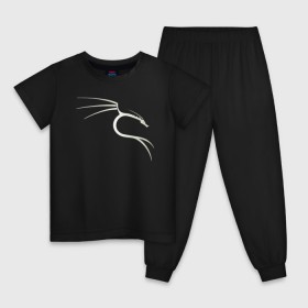 Детская пижама хлопок с принтом Kali Linux в Петрозаводске, 100% хлопок |  брюки и футболка прямого кроя, без карманов, на брюках мягкая резинка на поясе и по низу штанин
 | kali | linux | кали | линукс