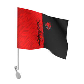 Флаг для автомобиля с принтом CYBERPUNK 2077 | КИБЕРПАНК (Z) в Петрозаводске, 100% полиэстер | Размер: 30*21 см | cd project red | cyberpunk 2077 | keanu reeves | samurai | киану ривз | киберпанк 2077 | самураи