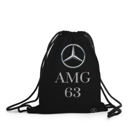 Рюкзак-мешок 3D с принтом Mersedes AMG 63 в Петрозаводске, 100% полиэстер | плотность ткани — 200 г/м2, размер — 35 х 45 см; лямки — толстые шнурки, застежка на шнуровке, без карманов и подкладки | 63. | amg | mersedes