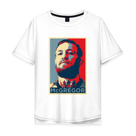 Мужская футболка хлопок Oversize с принтом Конор Макгрегор в Петрозаводске, 100% хлопок | свободный крой, круглый ворот, “спинка” длиннее передней части | 