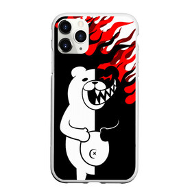 Чехол для iPhone 11 Pro матовый с принтом MONOKUMA в Петрозаводске, Силикон |  | anime | bear | black  white | danganronpa | kurokuma | monodam | monokuma | monomi | monotaro | pink | rabbit | school | shirokuma | аниме | главарь | мoноми | монокума | черно белый | школа