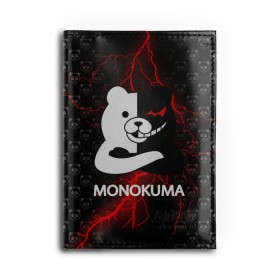 Обложка для автодокументов с принтом MONOKUMA. в Петрозаводске, натуральная кожа |  размер 19,9*13 см; внутри 4 больших “конверта” для документов и один маленький отдел — туда идеально встанут права | anime | bear | black  white | danganronpa | kurokuma | monodam | monokuma | monomi | monotaro | pink | rabbit | school | shirokuma | аниме | главарь | мoноми | монокума | черно белый | школа