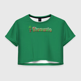 Женская футболка Crop-top 3D с принтом Terraria в Петрозаводске, 100% полиэстер | круглая горловина, длина футболки до линии талии, рукава с отворотами | 8 | bit | boss | bosses | game | lord | minecraft | moon | pixel | terraria | the | игра | майнкрафт | пиксели | пиксель | тераррия