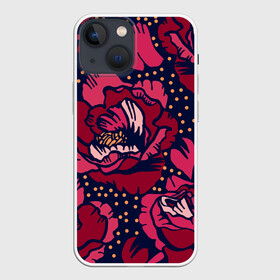 Чехол для iPhone 13 mini с принтом Цветы в Петрозаводске,  |  | texture | абстракция | ветки | граффити | краски | линии | текстура | уличный стиль | цветок | цветы | ягоды | яркая