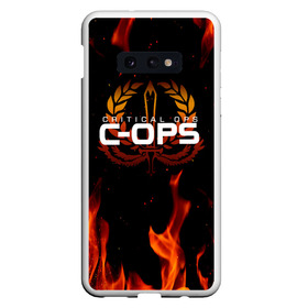 Чехол для Samsung S10E с принтом CRITICAL OPS (C-OPS) в Петрозаводске, Силикон | Область печати: задняя сторона чехла, без боковых панелей | Тематика изображения на принте: c ops | critical ops | cs go | esport | fbi | free fire | game | ops | swat | игра | к опс | киберспорт | критикал | критикал опс | критические операции | опс | сват | фбр | экшен